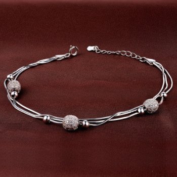 Sterling Silver Womens Charm Bangle Bracelet Gift